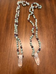 Pair Of Beaded Quartz Necklaces