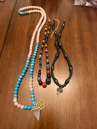 Lot Of 3 Glass Beaded Necklaces
