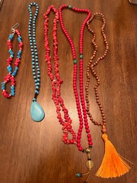 Lot Of 5 Beaded Necklaces
