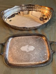 Lot Of 2 Silver Plate Trays