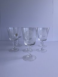 Set Of 7 Lead Crystal Preston Wine Glasses