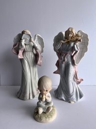 Lot Of 2 Porcelain Angels And I Believe In Miracles By Jonathan David Doll Figure