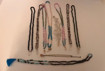 10 Glass & Stone Beaded Necklaces
