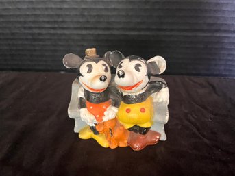 Walt Disney 1930s Mickey, Minnie & Pluto Vintage Bisque Toothbrush Holder