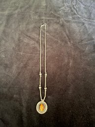 Sterling Silver Necklace With Tigers Eye
