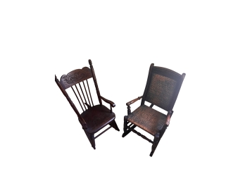 Pair Of Antique Kids Rocking Chairs