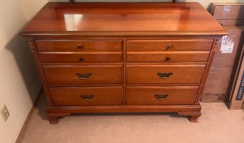 Dresser With Mirror- Cherry Finish. Part Of A Set