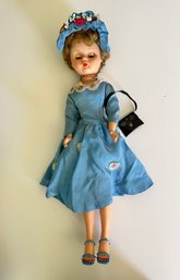 Vintage Plastic Doll Taffeta Dress High Heels