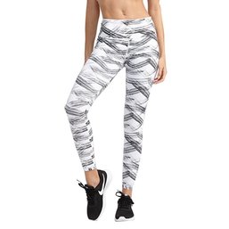 White With Black Lines Women's Athletic Pants-Signature Series Size Medium