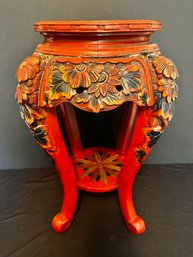 Oriental Red Lacquer Jardinire Stand