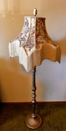 Victorian French  Standing Lamp With Shade Bead Fringe