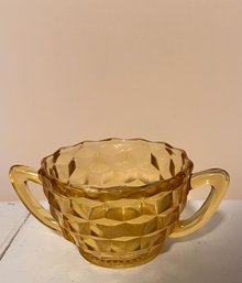 Jeannette Glass Cube Amber Sugar Dish