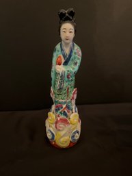 20th Century Chinese Porcelain Famille Rose Geisha Statue