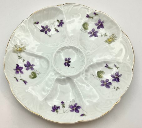 Antique Austrian Bohemian Porcelain Five Well Oyster Plate Carlsbad C.1753