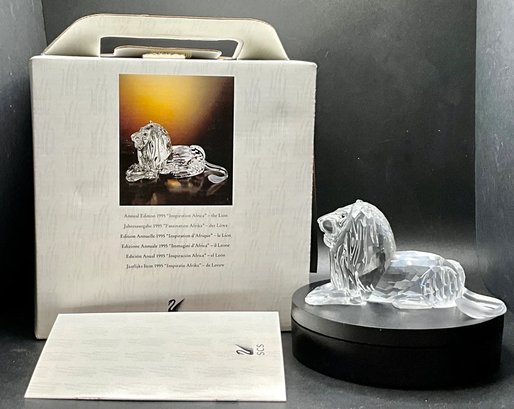 Swarovski Crystal The Lion 1995 Annual Edition Inspiration Africa MINT Box & CerTificate
