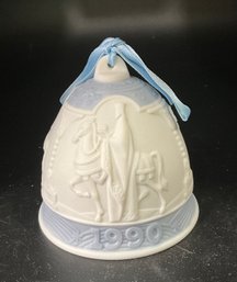 Vintage Lladro Porcelain 1990 Bell Christmas Annual Ornament No. 5641