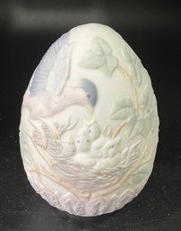 Lladro 1993 Limited Edition Porcelain Egg 'Mother Bird In Nest' #16083