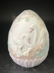 Vintage 1994 Lladro Figurine Limited Edition Egg Swans Flying & Babies In Nest No. 17532