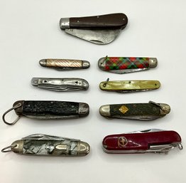Lot Of Nine Pocket Knives Various Brands And Condition