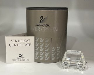 192. Swarovski Silver Crystal #7471 Train Tipping Wagon With Box