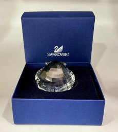 166. Swarovski Crystal #9100 Sea Clam Shell Figurine With Box