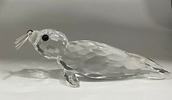 170. Swarovski Crystal Seal With Silver Whiskers With No Original Box