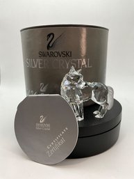 82 Swarovski Silver Crystal Small Wolf Figurine Figure 207549 W/ Box