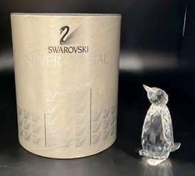 91 Swarovski Crystal #010008 Penguin Black Eyes Figurine With Original Box