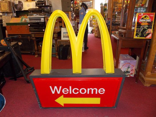 Original Retro McDonalds Large Arches & Welcome Lighted Sign