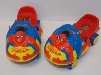 1983 Spiderman Kids Plastic Rollerskates