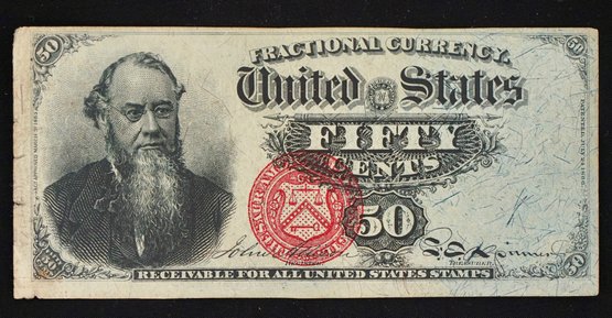 1866 50 Cents United States Fractional Currency Note Fr-1376