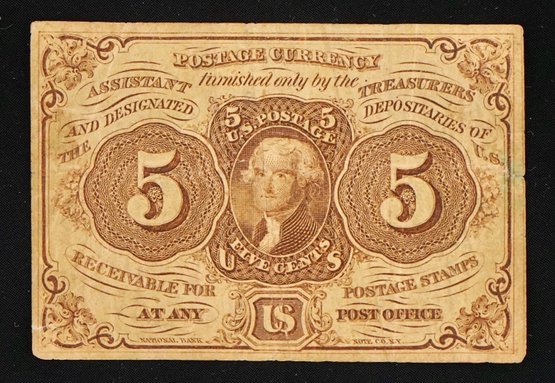 1862-3 Fractional 5 Cents Postage Currency