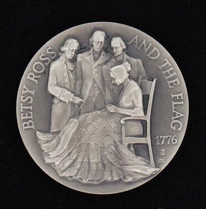1776 Betsy Ross And The Flag Sterling Silver Medal