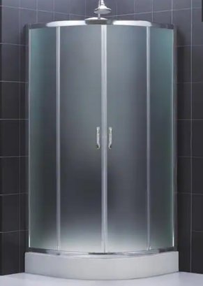 DreamLine Prime 34.375-in To 34.375-in W X 72-in  Frameless Sliding Shower Doors With Backwall & Base Kit