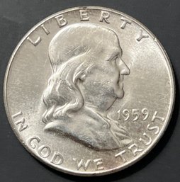 1959 Silver Franklin Half Dollar