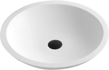 **BRAND NEW** Karran Quattro QM162 Matte White Acrylic 19' Round Bathroom Vessel Sink