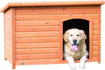 NEW TRIXIE Large Natura Classic Outdoor Dog House, Weatherproof Finish, Elevated Floor, Brown45.5 X 31 X 32