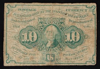 1862 1st Issue 10 Cents Postage Fractional Currency