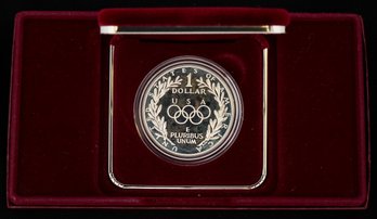 1988-S One Dollar Olympic Proof Commemorative 90 Silver US Coin BOX & COA