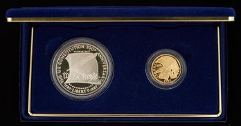 1987 2-Coin Constitution Proof Set (w/Box&COA)