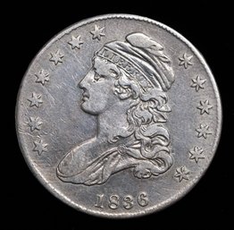 1836 50 C Capped Bust , Lettered Edge