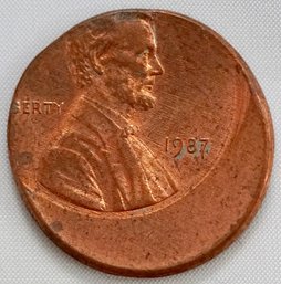 1987 Off Center Lincoln One Cent (Error)
