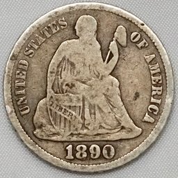 1890-S Seated Liberty Dime (10c)