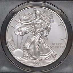 2011-W $1 Silver Eagle, Satin Finish, First Day Of Issue SP70 ANACS
