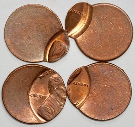 Lot Of (4 )No Date Off Center Lincoln Pennies (Error)