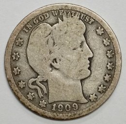 1909 Barber Quarter (25c)