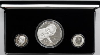 2015 3-Coin U.S. March Of Dimes Silver Commem Proof Set (Box/COA)