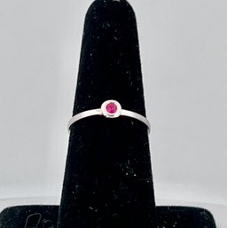 Sterling Silver Stackable Ruby Birthstone Ring