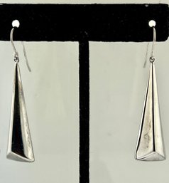 Silver Triangle Dangle Earrings