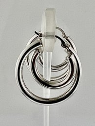 Silver Double Hoop Earrings